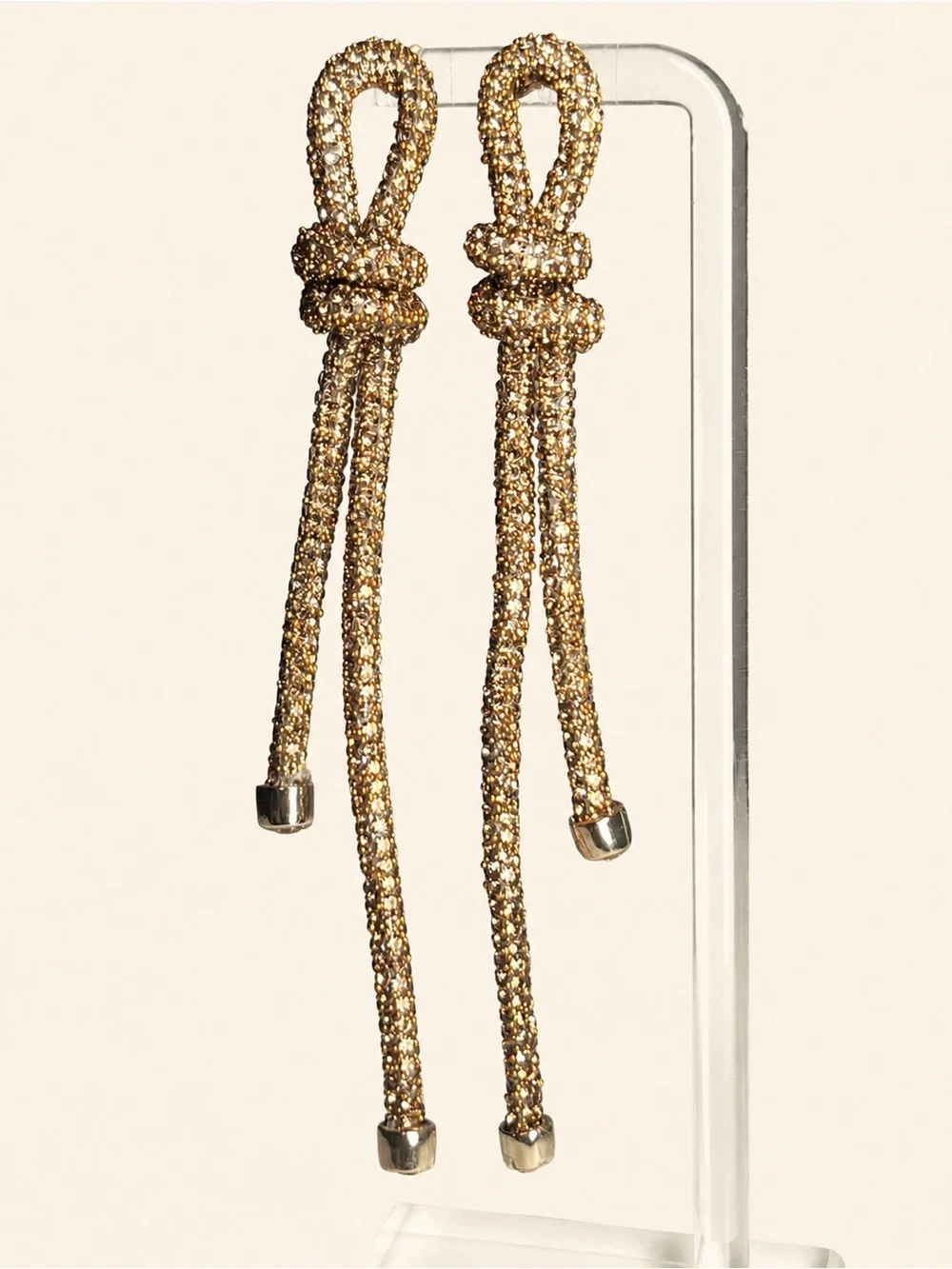 ✨🪢 A New Day Light Colorado Topaz Pavé Knotted Rope Statement Earrings